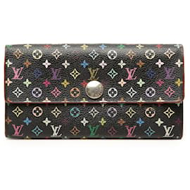 Carteira longa Sarah Louis Vuitton Monogram Multicolore preta