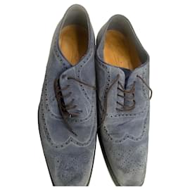 Blaue Wildleder-Schnürschuhe - Gucci