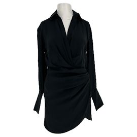 Autre Marque GAUGE 81 Schwarzes Hemdkleid aus Seide XS