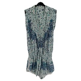 Autre Marque Mono corto de seda azul POUPETTE SAINT BARTH