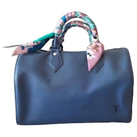 Louis Vuitton Borsa Speedy 25 in pelle Epi blu