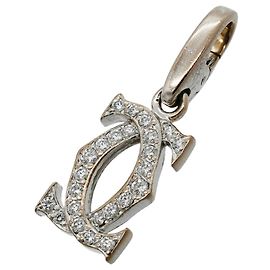 Pendente Cartier 2C in oro bianco 18K con diamante