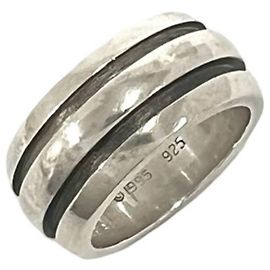 Tiffany & Co Tiffany Vintage Grooved Double Line Ring aus Sterlingsilber 925