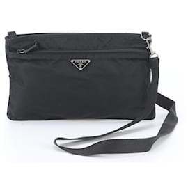 Borsa a tracolla in pelle e nylon Tessuto con logo triangolare Prada