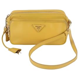 Bolsa de ombro em couro Saffiano com logótipo triangular Prada
