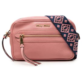 Sac Camera Miu Miu en chèvre Madras rose