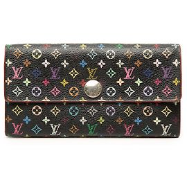Louis Vuitton Black Monogram Multicolore Sarah Wallet