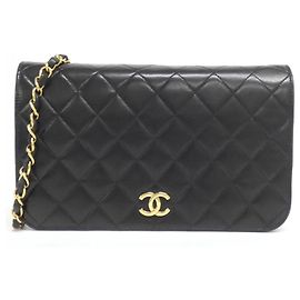 Chanel 03568 Black Lambskin Shoulder Bag
