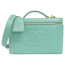Borsa Chanel in pelle di vitello martellata verde