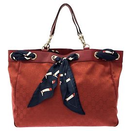 Borsa Gucci 285586 Rossa in tela GG e pelle
