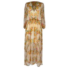 Maje Maxikleid mit Cut-Outs und Blumenprint aus multicolorem Polyester