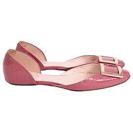 Roger Vivier Ballerine D'Orsay in pelle verniciata Rose Pink Patent Leather