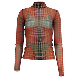 Blusa in mesh a pois Jean Paul Gaultier in poliammide multicolore