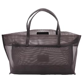 Borsa Tote in mesh Staud in nylon marrone