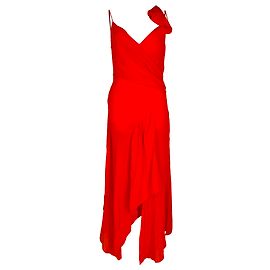 Abito midi asimmetrico con dettaglio drappeggiato Diane Von Furstenberg in viscosa rossa