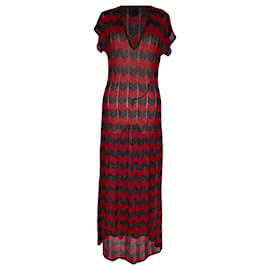 Vestido Maxi Missoni Chevron en viscosa rojo y negro