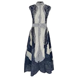 Vestido midi Bottega Veneta con estampado de cuadros gingham en viscosa multicolor
