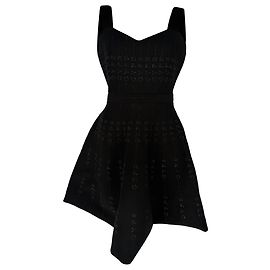 Maje Relief Mini-Kleid aus Stretch-Strick mit Metallic-Print in schwarzem Polyester