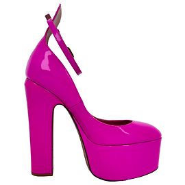 Décolleté con plateau Tan-Go Valentino Garavani in pelle verniciata rosa