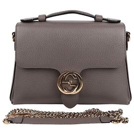 Gucci Interlocking Gray Top Handle Shoulder Bag