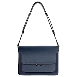 Borsa Trunk in Saffiano Medium Orion Blue - Marni