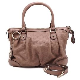 Gucci Saco Tote e de Ombro em Couro Rosa