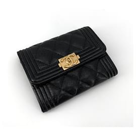 Chanel Classic Caviar Gold Boy Kartenetui