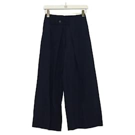 Pantalones anchos para mujer en mezcla de lana y seda azul marino - Loewe