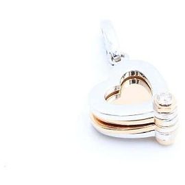 Cartier Collana con ciondolo trifoglio cuore in oro e diamanti