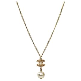 Collana CC in oro con perla a goccia - Chanel