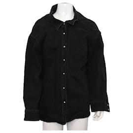 Pinch Black Denim Oversized Unisex Shirt Jacket - Balenciaga