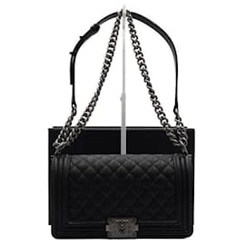 Chanel Borsa a tracolla Boy Medium Flap in Caviar nero