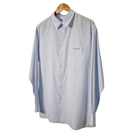Logo Couture Oversized Popeline-Hem mit Streifen für Herren, Blau - Dior