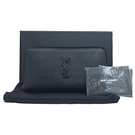 Cassandre Unisex-Portemonnaie mit Reißverschluss in Krokodil-Prägung - Saint Laurent