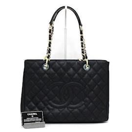 Chanel Borsa a tracolla Grand Shopping Caviar Black Gold Chain