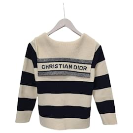 Marinere Pullover aus Wolle-Kaschmir-Strick Marineblau Ecru - Dior