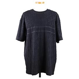 T-shirt a maniche corte in spugna Oblique Navy - Dior