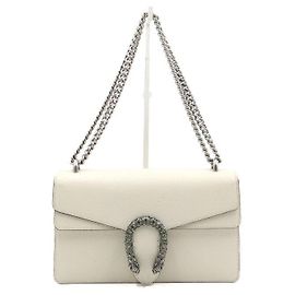 Gucci Borsa a tracolla Dionysus piccola in pelle bianca con catena