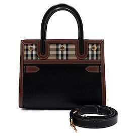 Burberry Mini borsa tote vintage a quadri nera