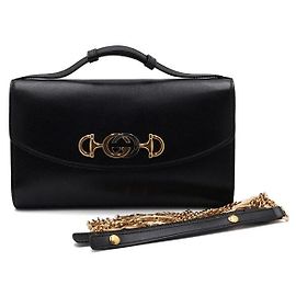 Gucci Bolso de hombro y bandolera Jumi Interlocking Small Chain con bocado negro