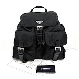 Zaino in nylon con logo triangolare Nero - Prada