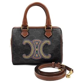 Céline Borsa Boston e borsa a tracolla Triomphe Small ricamata multicolore