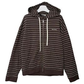 Miu Miu Hoodie com riscas não utilizado Tamanho Brown