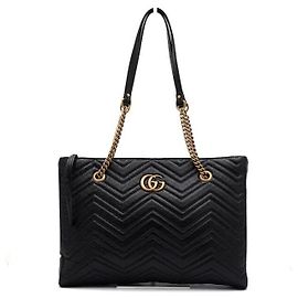 Gucci Sac Tote et Sac à Épaule Medium Matelassé avec Chaîne Dorée