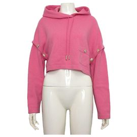 Chanel Top de punto con capucha de cashmere con botones CC dorados