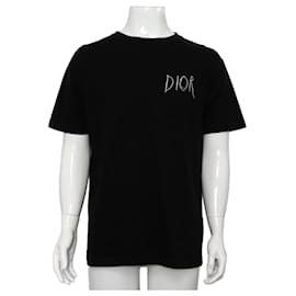 Schwarzes T-Shirt mit Kurzarm und besticktem Logo - Dior