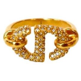Dior Anillo Cubic Navy CD Gold Talla
