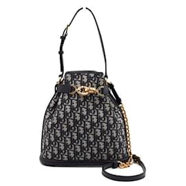 Borsa Tote a Spalla e Crossbody Blue Oblique con Catena Media - Dior