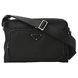 Prada Bolsa de ombro em nylon com logótipo triangular