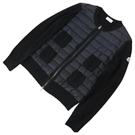 Gesteppter Woll-Cardigan mit Reißverschluss Schwarz - Moncler